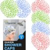 tricster shower cap set of 6 for women reusable waterproof elastic eva TRICSTER Shower Cap Set of 6 for Women, Reusable Waterproof Elastic Eva Free-Size Bathroom Shower Caps - For Homes, Spas, Salons, Hair Treatment,...