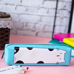 Turquoise Pencil Pouch - Cat Print 5 turquoise pencil pouch cat print 1 Turquoise Pencil Pouch - Cat Print