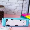 Turquoise Pencil Pouch - Cat Print