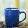 VON CASA Ceramic Coffee Mug - 320 Ml, Blue & Engrabed 2 von casa ceramic coffee mug 320 ml blue engrabed VON CASA Ceramic Coffee Mug - 320 Ml, Blue & Engrabed