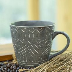 VON CASA Ceramic Coffee Mug - 320 Ml, Light Blue & Engrabed 5 von casa ceramic coffee mug 320 ml light blue engrabed 1 VON CASA Ceramic Coffee Mug - 320 Ml, Light Blue & Engrabed