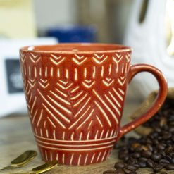 VON CASA Ceramic Coffee Mug - 320 Ml, Red & Engrabed 5 von casa ceramic coffee mug 320 ml red engrabed 1 VON CASA Ceramic Coffee Mug - 320 Ml, Red & Engrabed