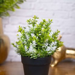 VON CASA White Flower Artificial Potted Plant 5 von casa white flower artificial potted plant 1 VON CASA White Flower Artificial Potted Plant