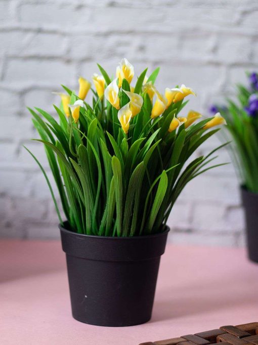 White Artificial Flower With Pot