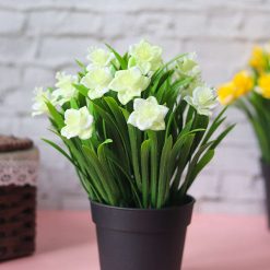 white artificial flower with pot 2 White Artificial Flower With Pot