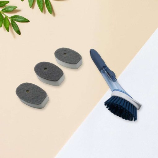 1271C Mix Color Dish Scrubber with Soap Dispenser, Soap Dispensing Dish Brush Set, Dishwashing Brushes Kitchen Scrub Dish Wand for Dishes Sink Pot...