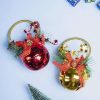 Bell With Bow - Christmas Hanging Ball Set Of 2 Pcs 2 bell with bow christmas hanging ball set of 2 pcs Bell With Bow - Christmas Hanging Ball Set Of 2 Pcs