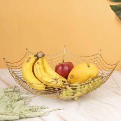 Decorative Kitchen Counter Metal Spider Web Basket / Bowl
