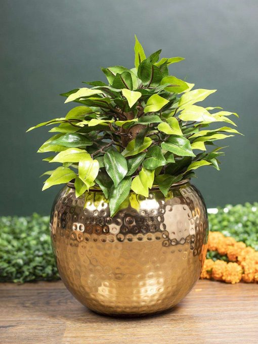 Decorative Modern Gold Metal Table Flower Pot Shape Vase for Festive Décor