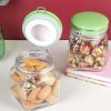 Glass Jar With Green Ceramic Lid Pack Of 2 Pcs - (Each 700 Ml)