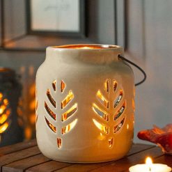 hanging tealight holder ceramic brown 1 Hanging Tealight Holder - Ceramic & Brown