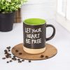 market99 ceramic coffee mug let your heart be free 360 ml Ceramic Coffee Mug "LET YOUR HEART BE FREE " - 360 mL