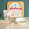 Children'S Pastel Dinner Set 1 Plate, 1 Bowl, 1 Tumbler, 1 Fork & 1 Spoon