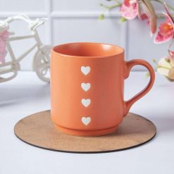 Hearts Print Ceramic Coffee Mug - 360 mL
