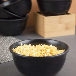 Melamine Black Round Soup Bowl (Set of 6)