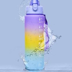 Motivational Sipper Travel Water Bottle, Purple-Yellow-Blue, 1 Liter 5 motivational sipper travel water bottle purple yellow blue 1 liter 1 Motivational Sipper Travel Water Bottle, Purple-Yellow-Blue, 1 Liter