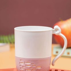 Peach Crocodile Face Plastic Kids Mug
