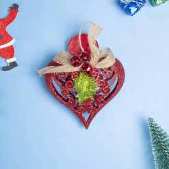 Red Heart - Christmas Hanging Ornaments- Heart Set Of 2 Pcs
