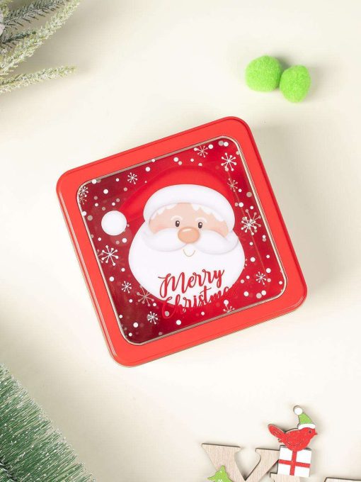 Santa Face Design - Christmas Cookie Gift Tin Box - Santa Claus