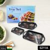 Serving Tray Set (Pack of 3 Pcs) (Small, Medium, Large) (Multicolour) 2 serving tray set pack of 3 pcs small medium large multicolour Serving Tray Set (Pack of 3 Pcs) (Small, Medium, Large) (Multicolour)