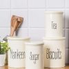 Tea & Sugar Jar (Each 900 Ml) + Biscuits & Namkeen Jar (Each 1700 Ml) - White, Set Of 4
