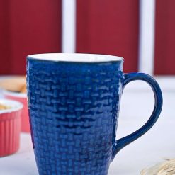 VON CASA Ceramic Coffee Mug - 320 Ml, Blue 5 von casa ceramic coffee mug 320 ml blue 1 VON CASA Ceramic Coffee Mug - 320 Ml, Blue