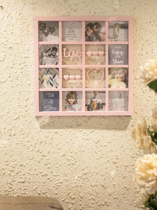 Wall Photo Frame - 16 X 16 Inch (Light Pink)
