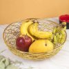 Wire Fruit Basket Gold Fruit Bowl for Kitchen Counter Wave Fruit Basket Serving Bowl Wire Fruit Dish for Fruits and Veggies