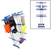 0733a stainless steel folding double supported 3 layer cloth drying stand 0733A Stainless Steel Folding Double Supported 3 Layer Cloth Drying Stand Laundry Dryer Hanger with Breaking Wheels for Balcony Indoor and Outdoor...