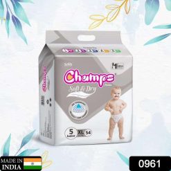 0961 Baby Diaper High Absorbent Pant Diapers, Champs Soft and Dry Baby Diaper Pants Xl 54 Pcs (Extra Large , XL54 Pieces)