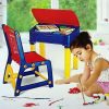 4594c study table and chair set for boys and girls with small box space for 4594C Study Table And Chair Set For Boys And Girls With Small Box Space For Pencils Plastic High Quality Study Table (Red/Blue/Yellow)