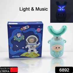 6892 Electric Toothbrush With Light & Music, Kids U-Shaped 360° USB Rechargeable Plastic Automatic Toothbrush Portable Adjustable Cleaning...