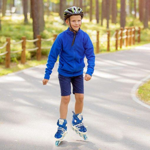 7554 Inline Skates With Led Flashing Light Wheel With Adjustable Length Skate Premium High Quality Skates Pair (Roller Skate)