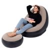 8062 Inflatable Sofa Lounge Chair Ottoman, Blow Up Chaise Lounge Air Sofa, Indoor Flocking Leisure Couch for Home Office Rest, Inflated Recliners...