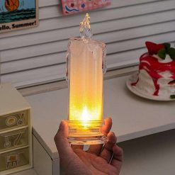 8437 White LED Flameless Candles Battery Operated Pillar Candles Flickering Realistic Decorative Lamp Votive Transparent Flameless Ornament Tea...