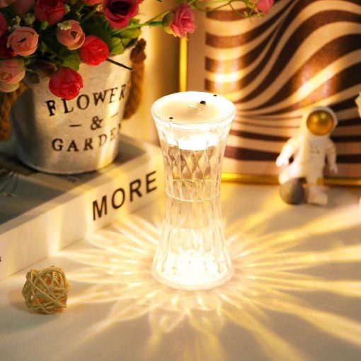 8440 Crystal Lamp, Universal Night Light, Soft Lighting, Eye Protection for Nursery, Study, Bedroom Transparent Crystal Table Soft Lighting...