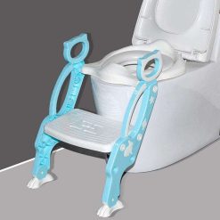 8492 2 In 1 Potty Training Toilet Seat with Step Stool Ladder for Boy and Girl Baby Toddler Kid Children’s Toilet Training Seat Chair with Soft...