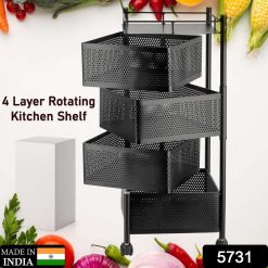 Metal High Quality Kitchen Trolley Kitchen Organizer Items and Kitchen Accessories Items for Kitchen Rack Square Design for Fruits & Vegetable...